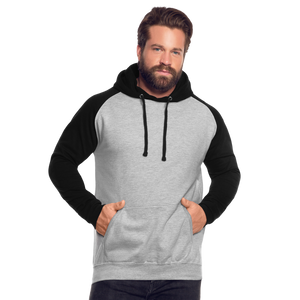 Unisex Baseball Hoodie - heather grey/black