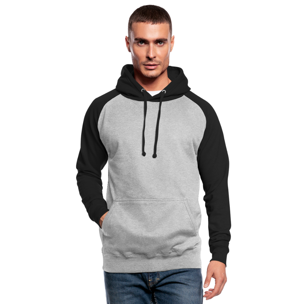 Unisex Baseball Hoodie - heather grey/black