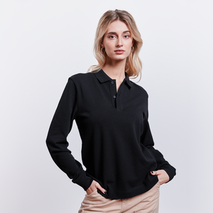 Stanley/Stella PREPSTER Organic Unisex Long-Sleeved Polo Shirt - black