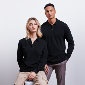 Stanley/Stella PREPSTER Organic Unisex Long-Sleeved Polo Shirt - black