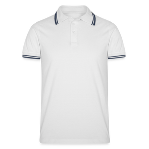 Men’s Tipped Polo Shirt - white/navy