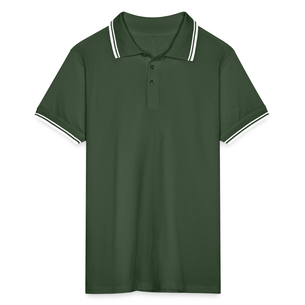 Men’s Tipped Polo Shirt - fir green/white