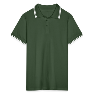 Men’s Tipped Polo Shirt - fir green/white