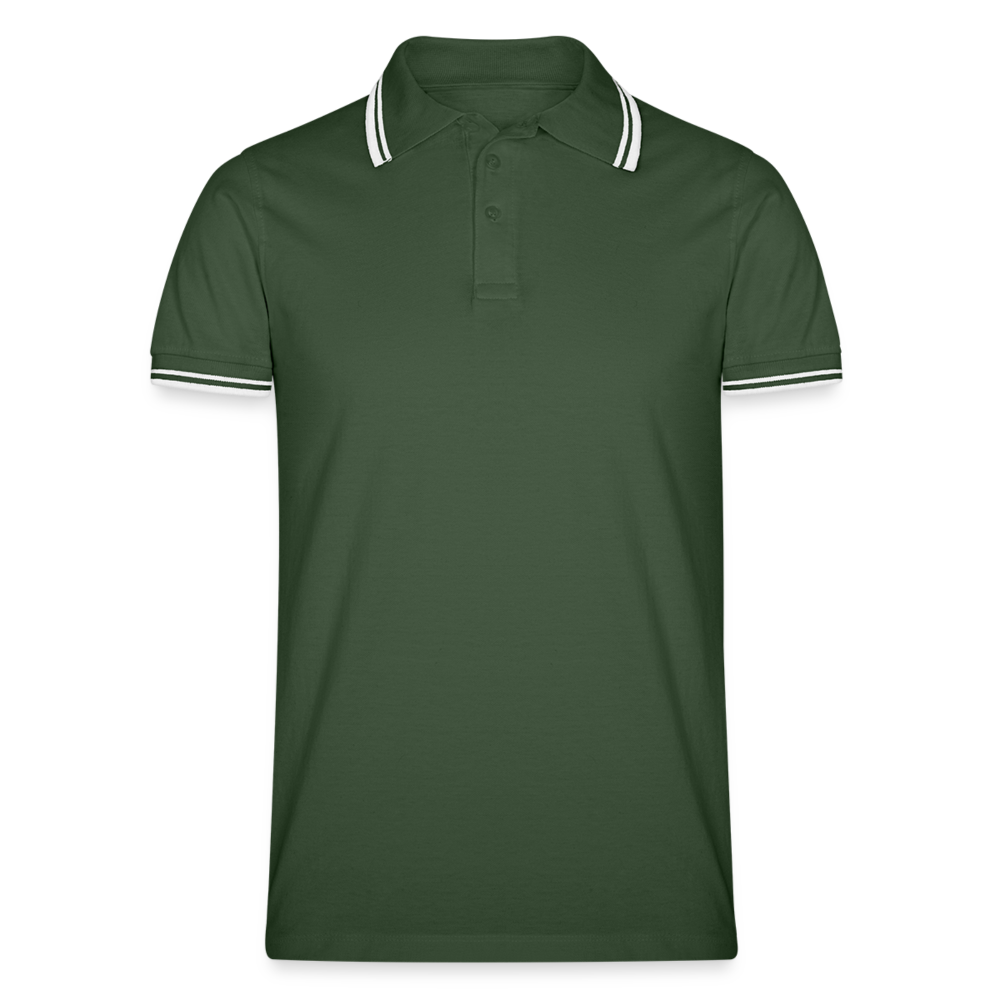 Men’s Tipped Polo Shirt - fir green/white