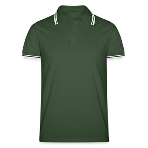 Men’s Tipped Polo Shirt - fir green/white