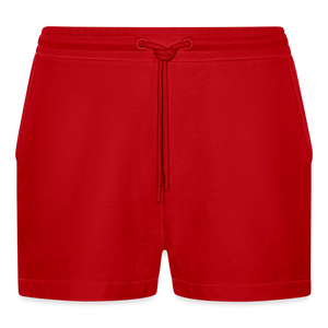 Organic Relaxed Cropped Shorts Made in EU - red