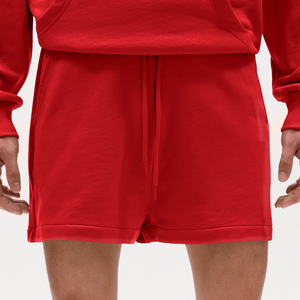 Organic Relaxed Cropped Shorts Made in EU - red