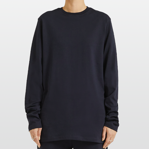 Organic Relaxed Longsleeve Shirt Made in EU - DARK NAVY