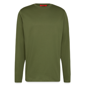 Organic Relaxed Longsleeve Shirt Made in EU - MOSS GREEN