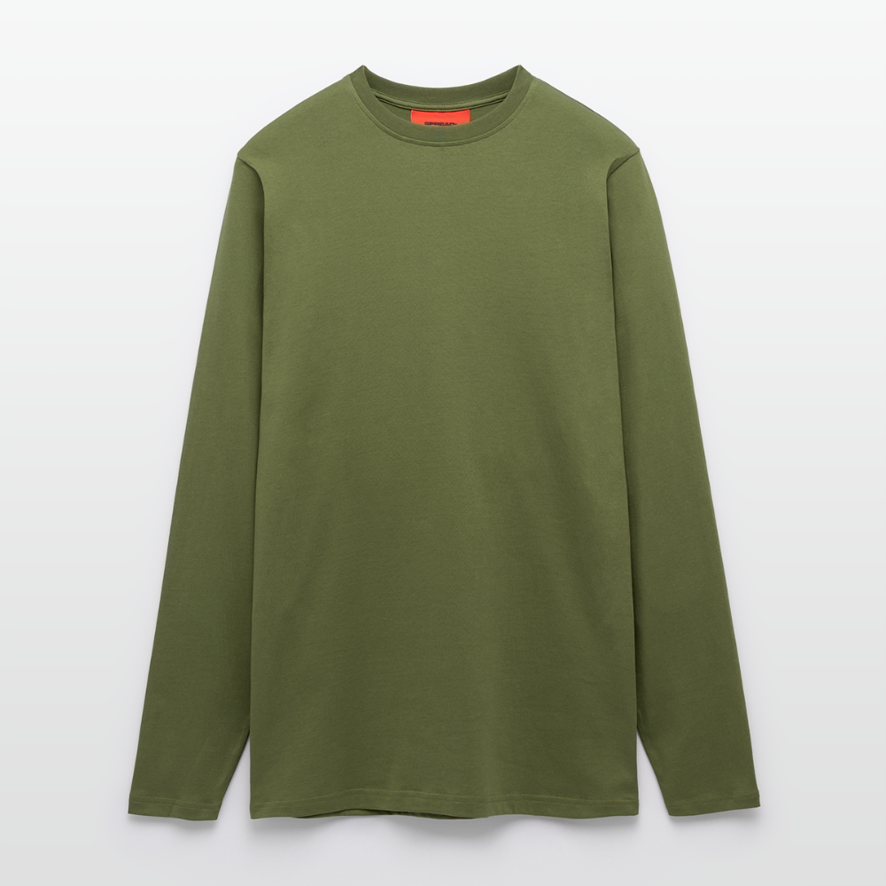 Organic Relaxed Longsleeve Shirt Made in EU - MOSS GREEN