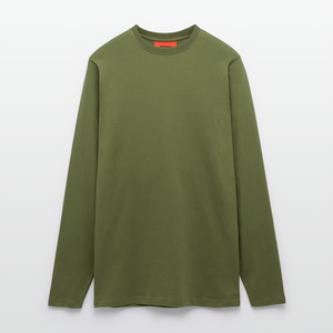 Organic Relaxed Longsleeve Shirt Made in EU - MOSS GREEN