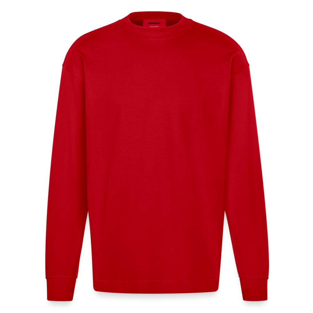 Heavyweight Oversized Organic Longsleeve Shirt Made in EU - red