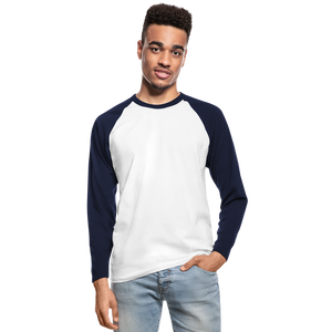 Men’s Long Sleeve Baseball T-Shirt - white/navy