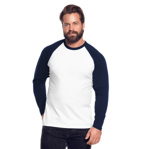 Men’s Long Sleeve Baseball T-Shirt - white/navy