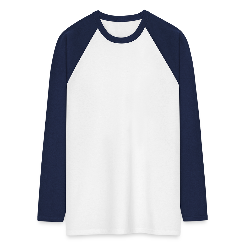 Men’s Long Sleeve Baseball T-Shirt - white/navy