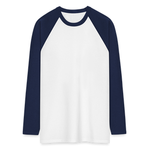 Men’s Long Sleeve Baseball T-Shirt - white/navy