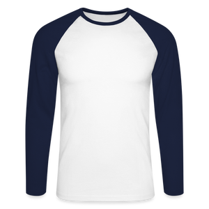 Men’s Long Sleeve Baseball T-Shirt - white/navy