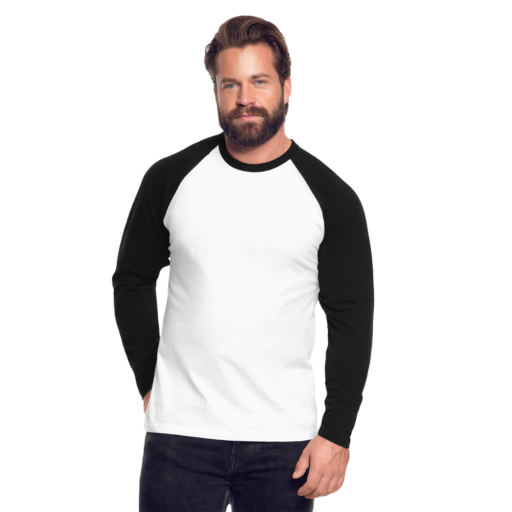 Men’s Long Sleeve Baseball T-Shirt - white/black