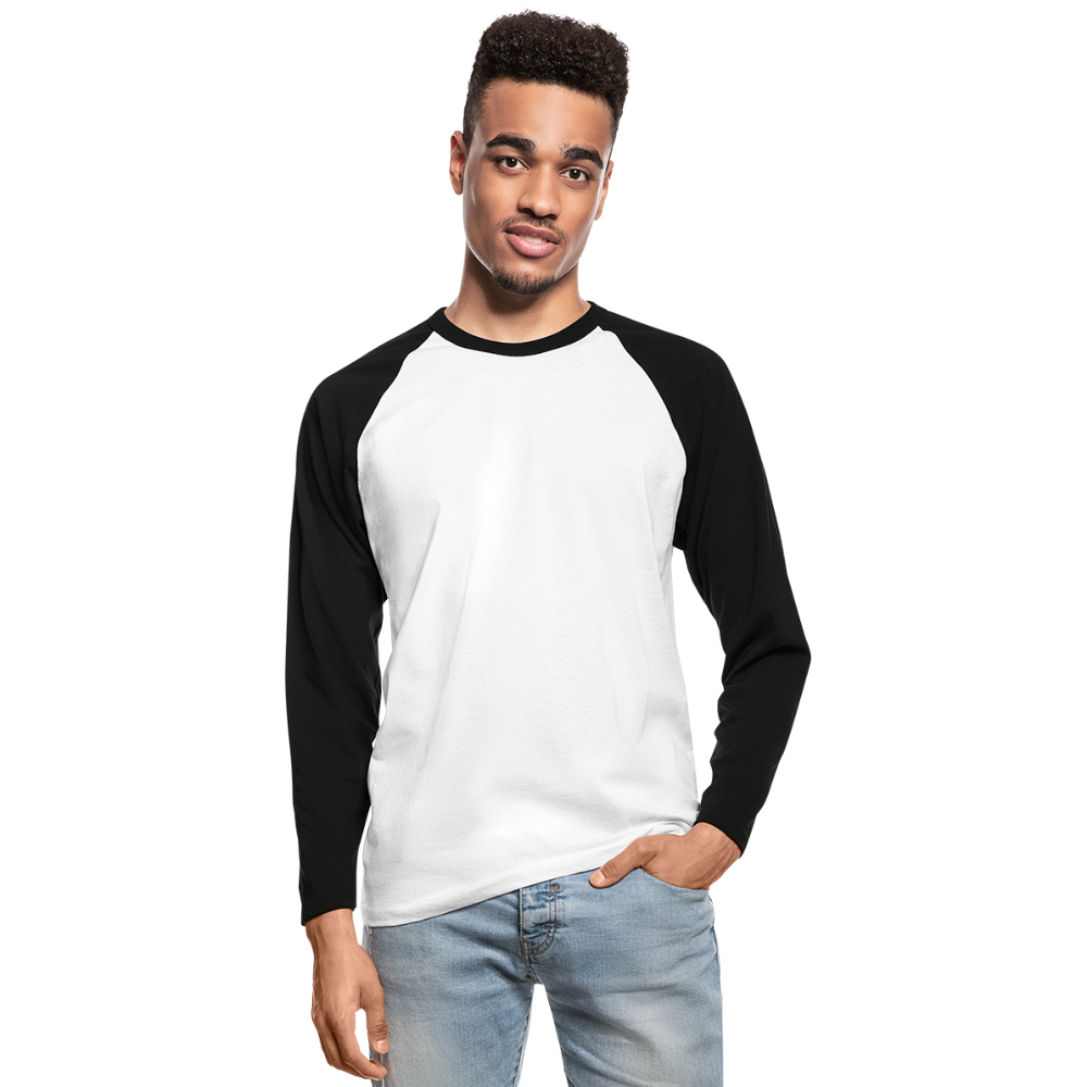 Men’s Long Sleeve Baseball T-Shirt - white/black