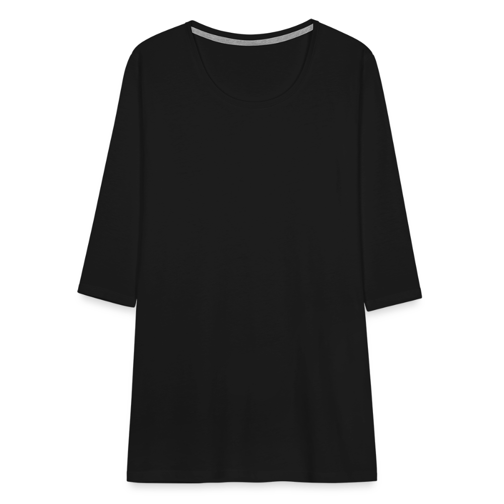 Women's Premium 3/4-Sleeve T-Shirt - black