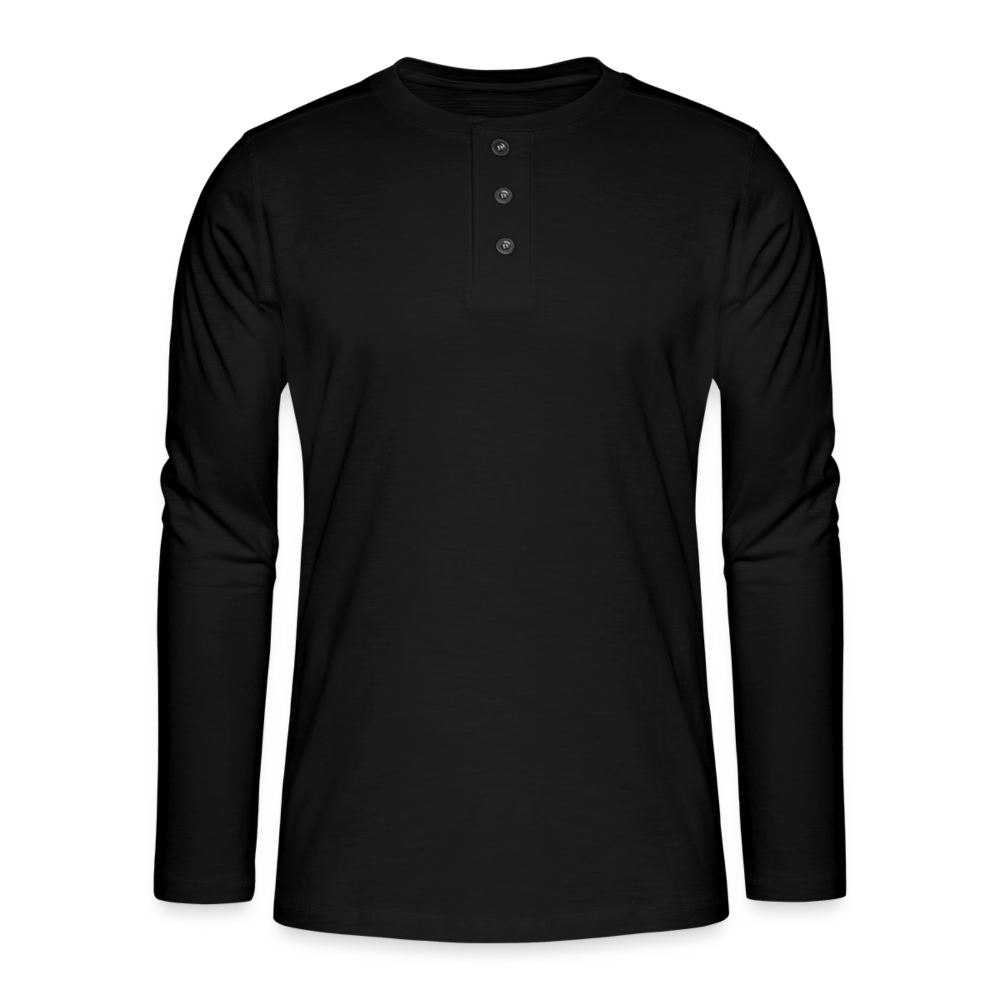 Henley long-sleeved shirt - black