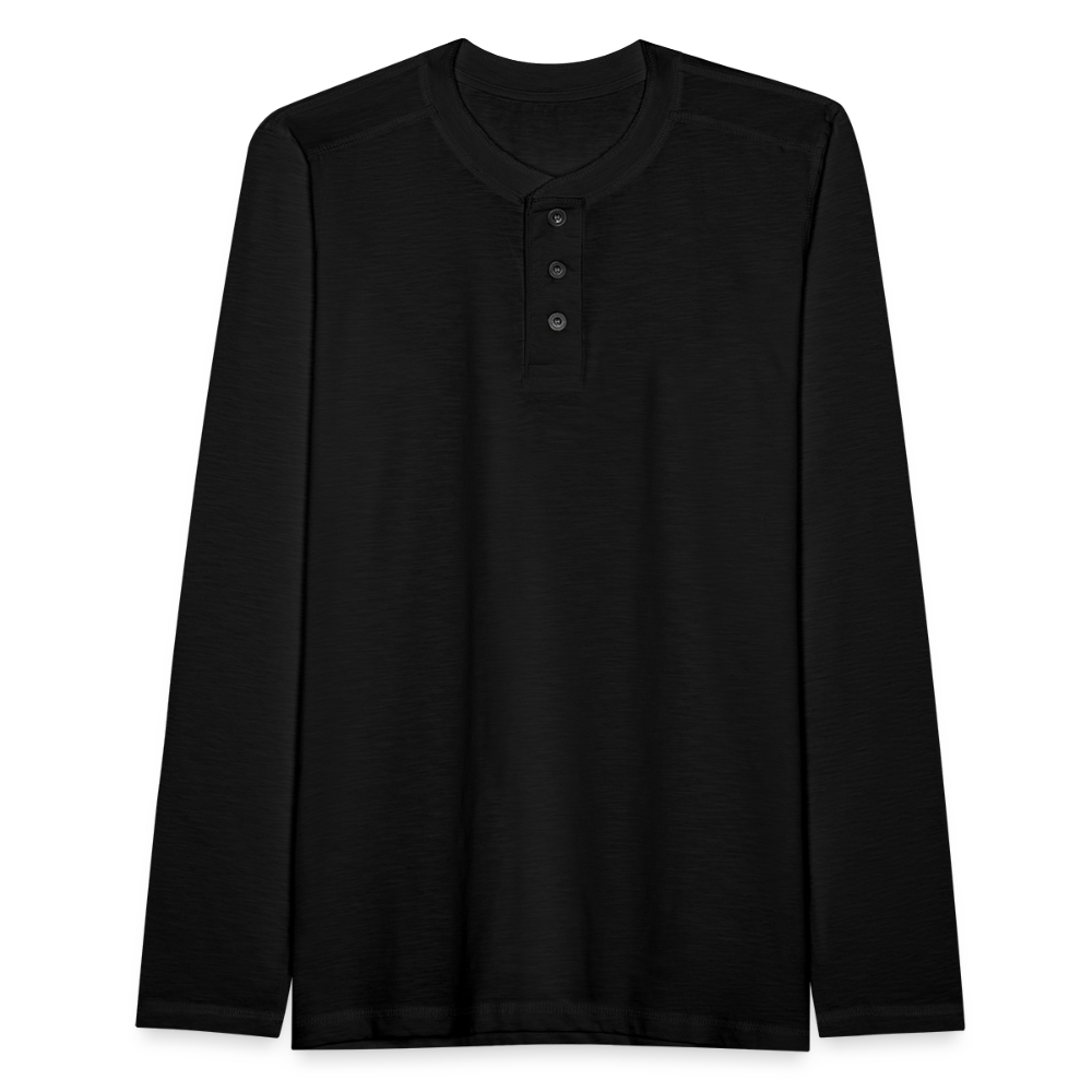 Henley long-sleeved shirt - black