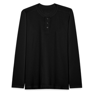 Henley long-sleeved shirt - black