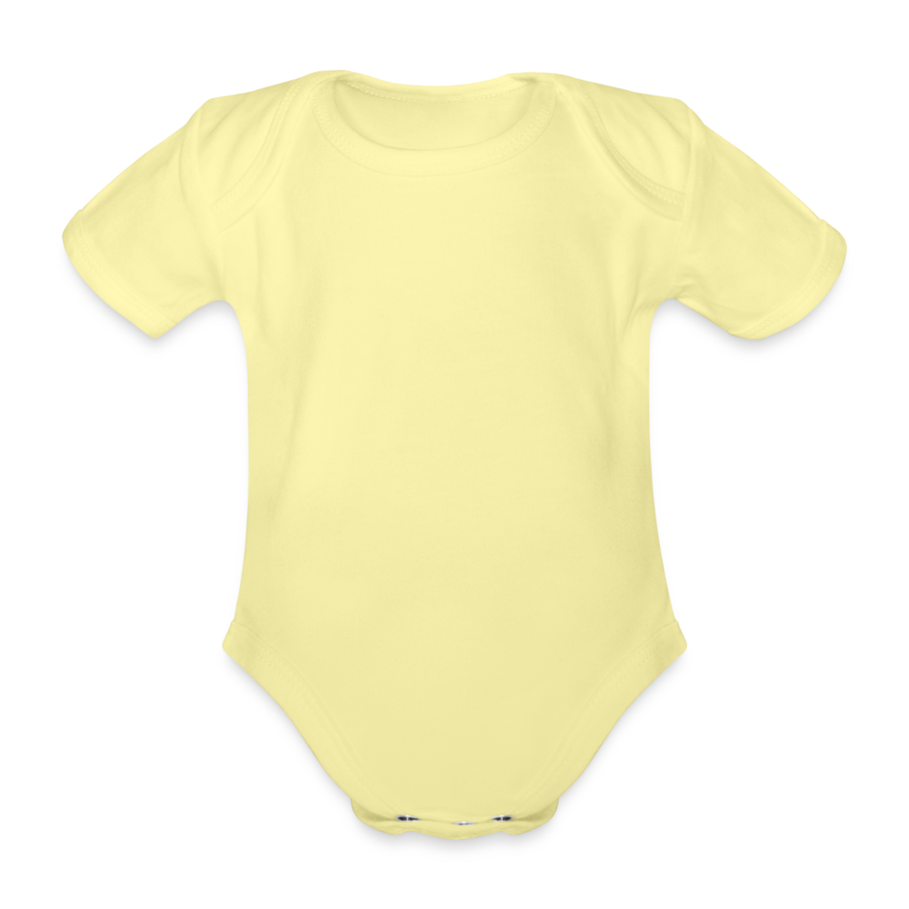 Organic Short-sleeved Baby Bodysuit - washed yellow