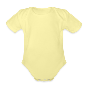 Organic Short-sleeved Baby Bodysuit - washed yellow