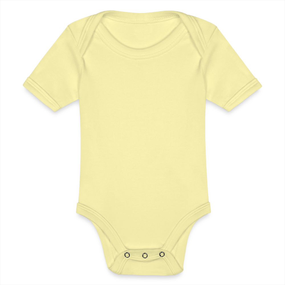 Organic Short-sleeved Baby Bodysuit - washed yellow