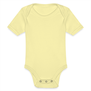 Organic Short-sleeved Baby Bodysuit - washed yellow