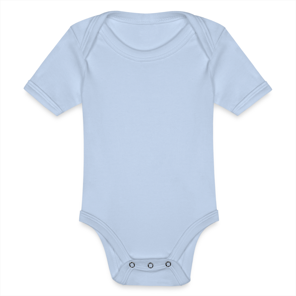 Organic Short-sleeved Baby Bodysuit - sky