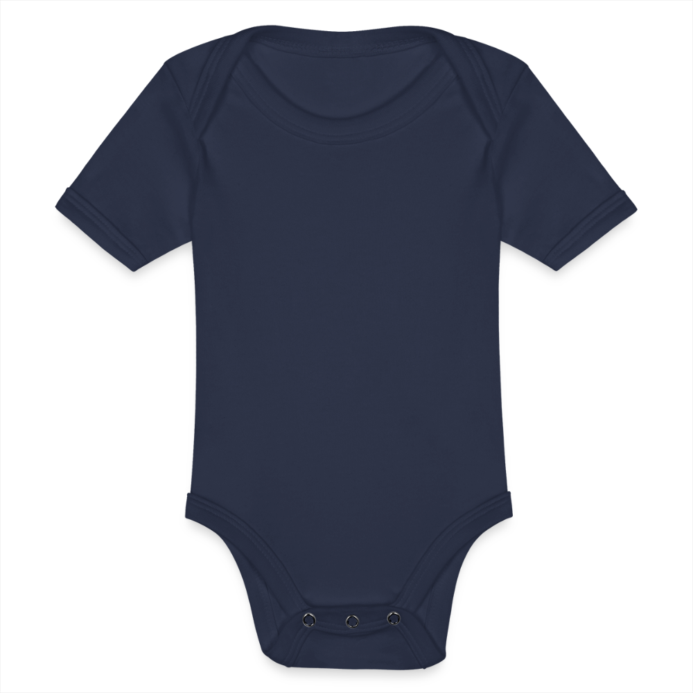 Organic Short-sleeved Baby Bodysuit - dark navy