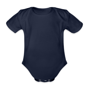 Organic Short-sleeved Baby Bodysuit - dark navy