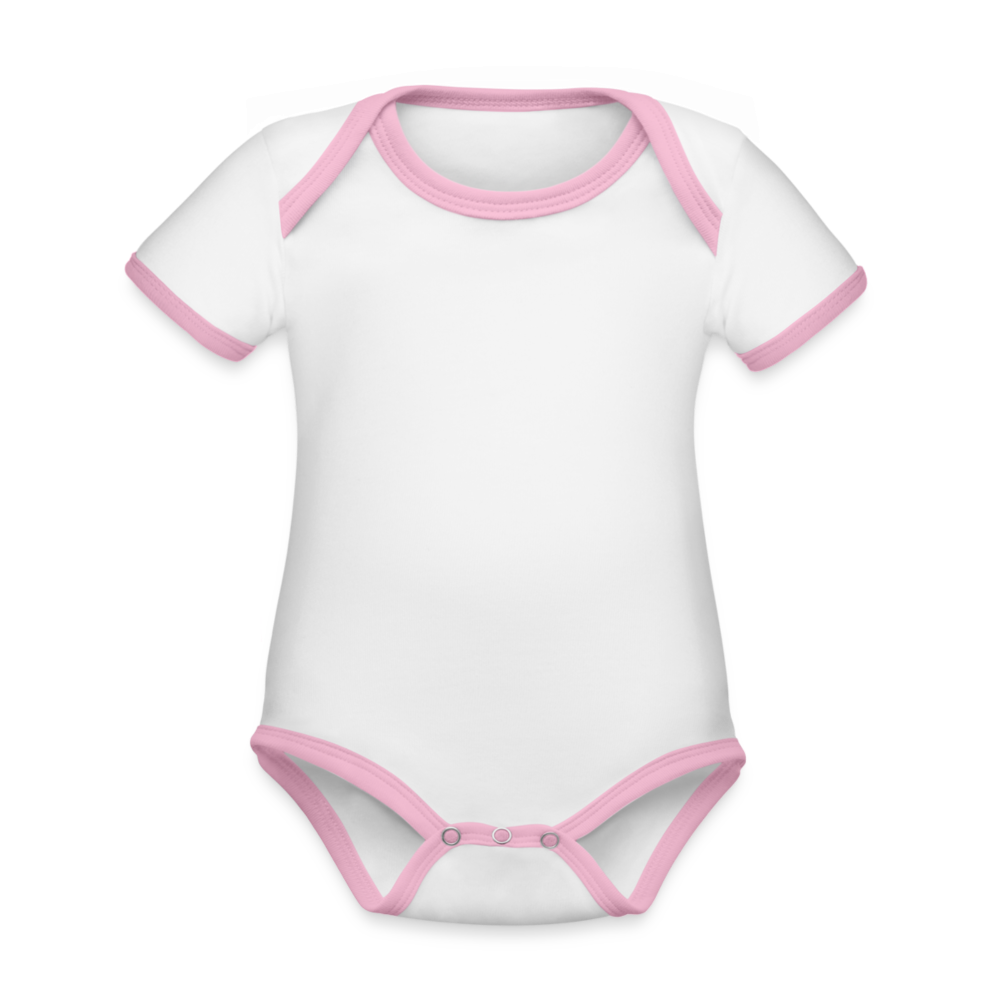 Organic Baby Contrasting Bodysuit - white/rose