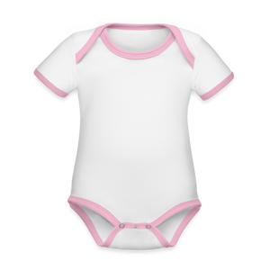 Organic Baby Contrasting Bodysuit - white/rose