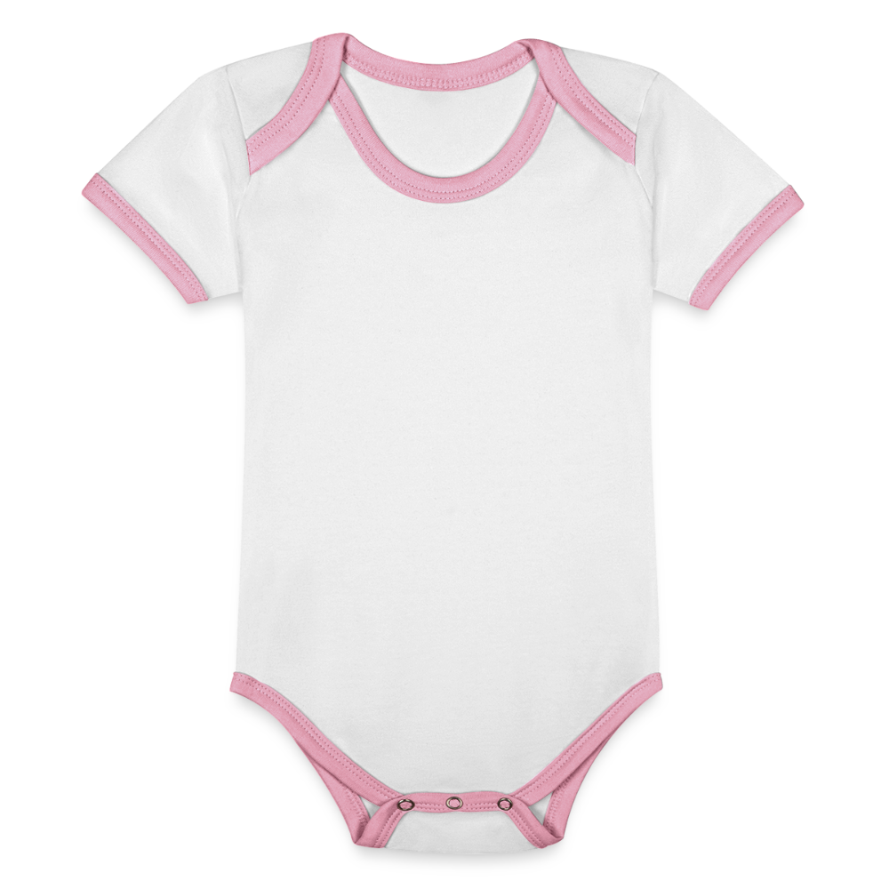 Organic Baby Contrasting Bodysuit - white/rose