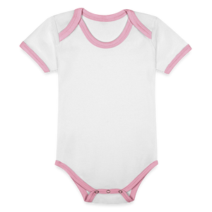 Organic Baby Contrasting Bodysuit - white/rose