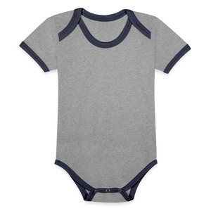 Organic Baby Contrasting Bodysuit - heather grey/navy