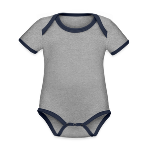 Organic Baby Contrasting Bodysuit - heather grey/navy