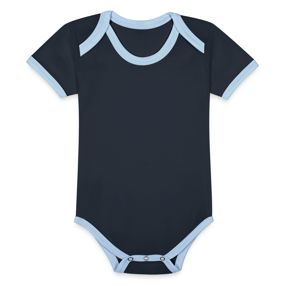 Organic Baby Contrasting Bodysuit - navy/sky