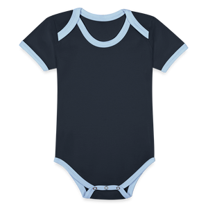 Organic Baby Contrasting Bodysuit - navy/sky