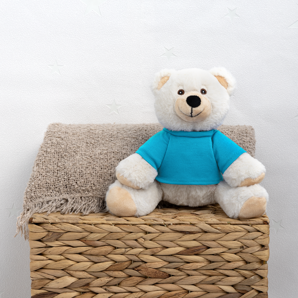 MiniFeet® RecycelBär® Teddy Bear Cream - atoll blue