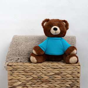 MiniFeet® RecycelBär® Teddy Bear Brown - atoll blue