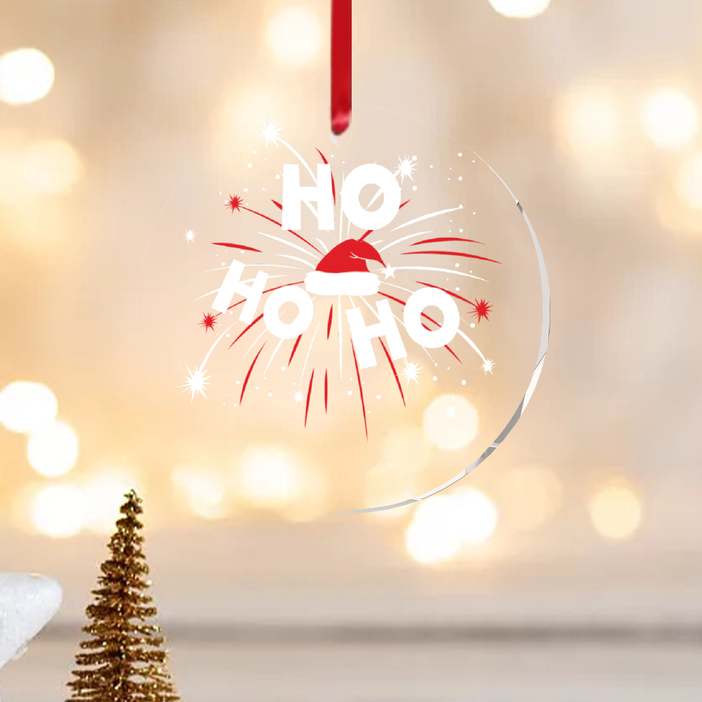 Custom Christmas Decor Acrylic Transparent Round Shape Ornaments